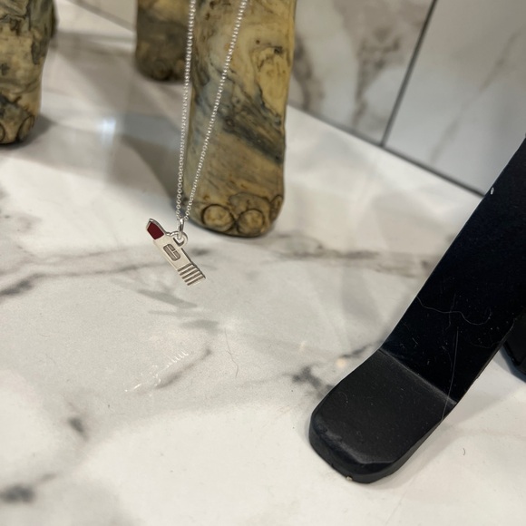 Sterling silver Tiffany & Co. Clinique lipstick pendant plus the 18 “ chain . - Picture 2 of 10